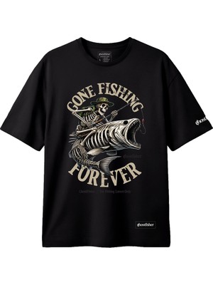 Balıkçılık Temalı Tişört - Gone Fishing Forever