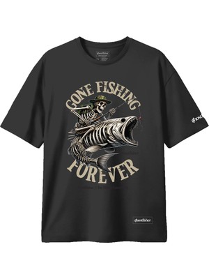 Balıkçılık Temalı Tişört - Gone Fishing Forever
