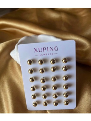 Xp Xuping Xuping Vip Çelik Lazer Kesim Top Küpe Seti - Antialerjik Klasik Top Model Küpe