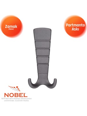 Nobel Mina Lüks Portmanto Askı, Metal, Vestiyer Askı, 202 Gr, Dolap Askılık, Duvar Askılığı, Titanyum (Vidalı)