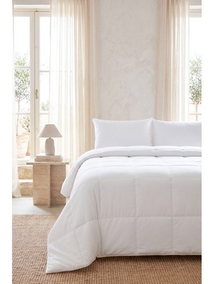 Ocean Home Textile 3'lü %100 Pamuk Kumaş Kaz Tüyü Konforunda Saten Biyeli Mikrojel Battal Boy Yastık Yorgan Seti 1 Adet 235 x 215 / 2 Adet 50 x 70 cm