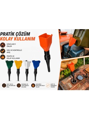 Belirtilmemiş Bidon Ağzı Huni Ergonomik Tasarımlı PLA Plastik Pratik Çözüm 1 Parça Kullanım İçin