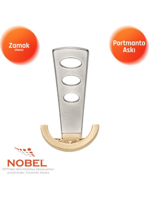 Nobel Bemol Lüks Portmanto Askı, Metal, Vestiyer Askı, 185 Gr, Dolap Askılık, Duvar Askılığı, Albrifin Saten (Vidalı)