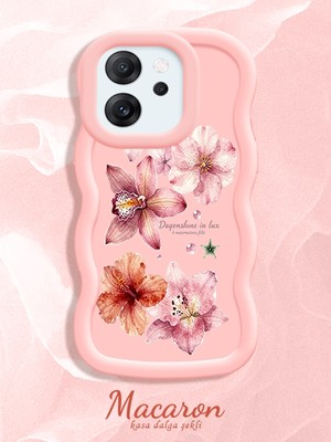 HONTINGA Oppo Reno 14F Uyumlu Kılıf Düşüme Önleyici Basitlik Anti Düşme Kamera Koruyucu Basit Pembe Yumuşak Silikon Couple Telefon Kılıfı Çiçekli Desen K9-0279