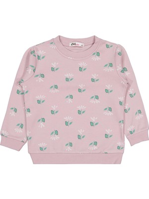 Civil Girls Çıtır Çiçek Baskılıü 2-5 Yaş Sweatshirt - Pembe