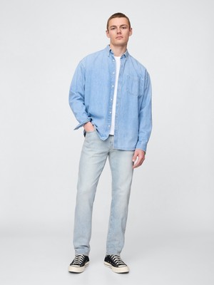 Gap Erkek Açık Mavi GapFlex Washwell™ Slim Jean Pantolon