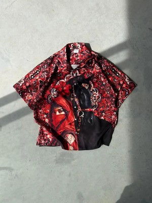 Royal Desenli Dubble Hürrem Kumaş Oversize Gömlek