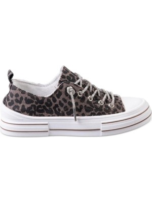 Guja 26Y281-3 Kadın 36/40 Leopar Desen Simli Premium Sneaker Ayakkabı