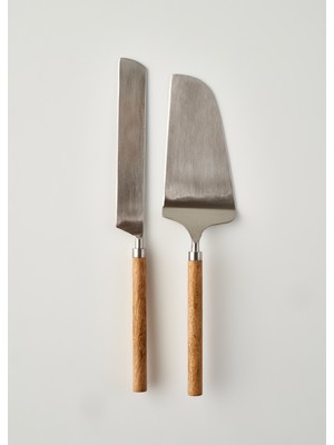 Bella Maison Wooden Kek Servis Seti Naturel