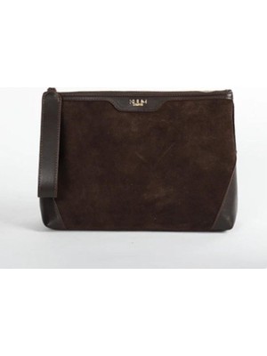Kuum London K33ZD343K Hakiki Süet Deri Kadın Clutch Çanta