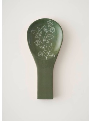 Bella Maison Floral Mango Kirli Kaşıklık Yeşil (25X11,2X2 Cm)