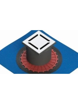 V-Flow Kare 5607270 Duş Kanalı, Yandan Çıkışlı, 15X15 Cm, Parlak Krom