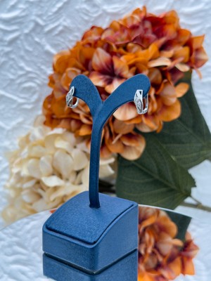 Livora Jewelry 925 Ayar Gümüş Zirkon Taşlı Günlük Spor Klipsli Kadın Küpe