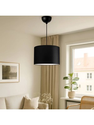 Homing Siyah Kumaş 28 cm Sarkıt Avize