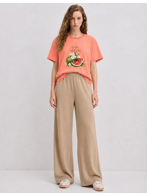Organickid Watermelon Kadın Somon Oversize T-Shirt