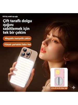Manyetik LED Pocket Video Light Magsafe ile Uyumlu 2500-9000K Ayarlanabilir Işık 10W CRI95 1200MAH Type-C Şarjlı Taşınabilir Fotoğraf ve Video Çekim Işığı | N19