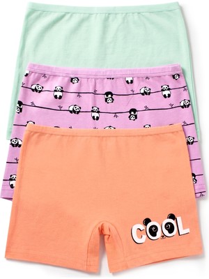 Öts Kız Çocuk Boxer 3'lü Baskılı (%96 Pamuk - %4 Elastan)