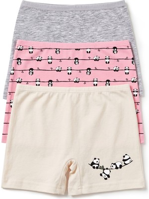 Öts Kız Çocuk Boxer 3'lü Baskılı (%96 Pamuk - %4 Elastan)