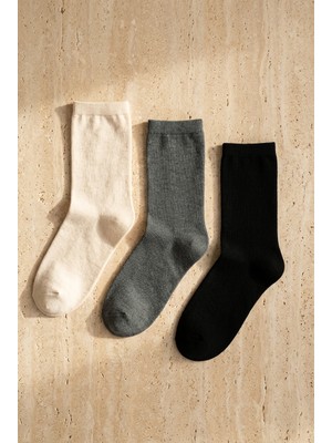 Unisex 3'lü Basic Soket Çorap