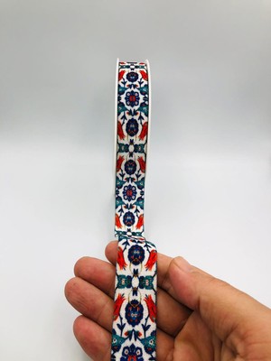 DUCK HOBY 5 Metre Desenli Kadife Kurdele 25 mm, Keten, Saten, Kadife, ohça, Süsleme, Çeyiz, Gelin, Nişan, Söz, Paketleme, Fiyonk