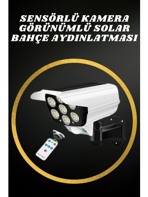Eco Lounge Solar Lamba Kamera Görünümlü Duvar Lambası Dönebilen Bahçe Aydınlatması