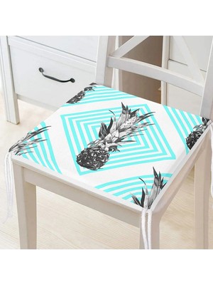 Rem Home Remhome Geometrik Ananas Desenli Fermuarlı Sandalye Minderi