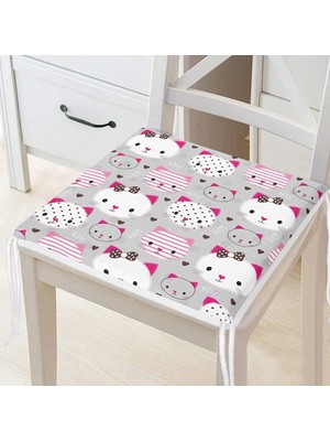 Rem Home Remhome Hello Kitty Motifli Dijital Baskılı Modern Fermuarlı Sandalye Minderi