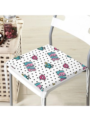 Rem Home Remhome Popart Motifli Dijital Baskılı Özel Tasarım Modern Fermuarlı Sandalye Minderi