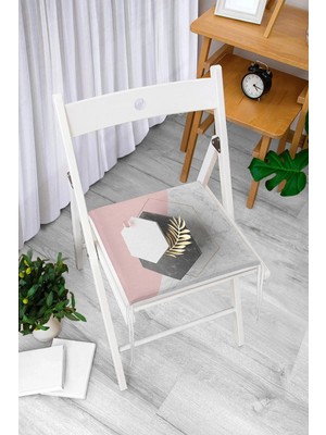 Rem Home Remhome Modern 3D Mermer Temalı Dijital Baskılı Fermuarlı Sandalye Minderi