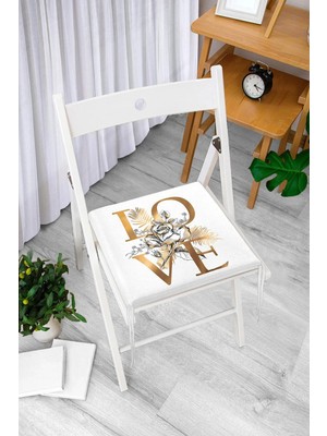Rem Home Remhome Altın Varaklı Love Tasarımlı Modern Fermuarlı Sandalye Minderi