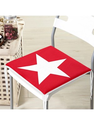 Rem Home Remhome Modern Yıldız Desen Dijital Baskılı Fermuarlı Sandalye Minderi