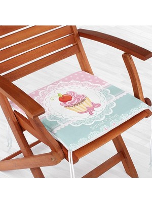 Rem Home Remhome Cup Cake Dijital Baskılı Fermuarlı Sandalye Minderi