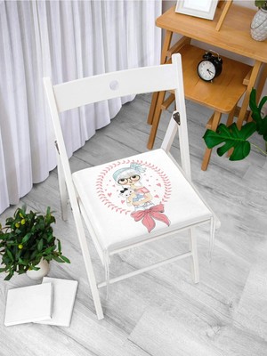 Rem Home Remhome Fashion Girl Dijital Baskılı Modern Fermuarlı Sandalye Minderi