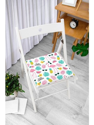 Rem Home Remhome Hello Summer Özel Tasarımlı Modern Dijital Baskılı Modern Fermuarlı Sandalye Minderi
