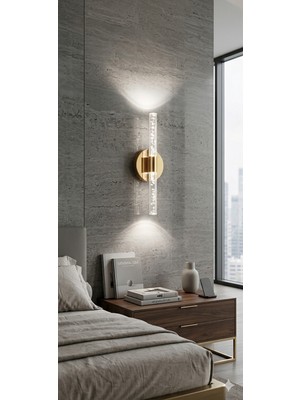 Backhome Bubbleflux Medium 40 cm Modern Tasarım LED Aplik - Duvar Lambası - Gold -  Elektrikli - Beyaz LED