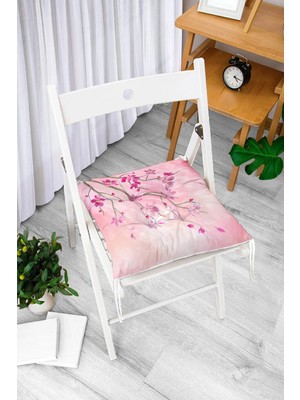 Rem Home Remhome Çiçek Desenli Dijital Baskılı Pofidik Sandalye Minderi