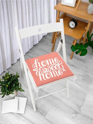 Rem Home Remhome Home Sweet Home Dijital Baskılı Fermuarlı Sandalye Minderi