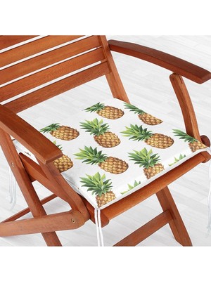 Rem Home Remhome Ananas Desenli Dijital Baskı Fermuarlı Sandalye Minderi