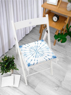 Rem Home Remhome Ebru Motifli Dijital Baskılı Modern Fermuarlı Sandalye Minderi