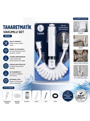 Antakya Yöresi Beyaz Taharetmatik Seti - Vakumlu Montaj - Akordeon Hortumlu