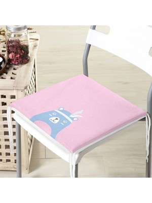 Rem Home Remhome Pembe Zemin Baby Shower Temalı Ayıcık Desenli Dijital Baskılı Çocuk Odası Fermuarlı Sandalye Minderi
