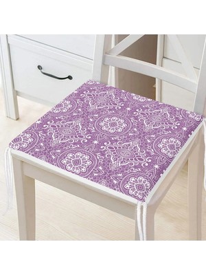 Rem Home Remhome Damask Figürlü Dijital Baskılı Fermuarlı Sandalye Minderi