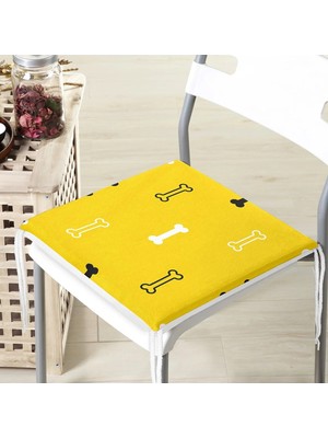 Rem Home Remhome Büyük Kemik Desenli Dijital Baskılı Modern Fermuarlı Sandalye Minderi