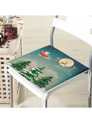 Rem Home Remhome Christmas Temalı Dijital Baskılı Fermuarlı Sandalye Minderi