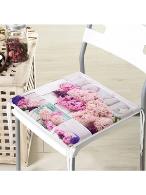 Rem Home Remhome Çiçek Bahçesi Dijital Baskılı Fermuarlı Sandalye Minderi
