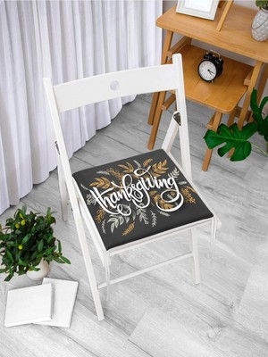 Rem Home Remhome Renkli Sloganlı Dijital Baskılı Modern Fermuarlı Sandalye Minderi