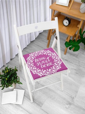 Rem Home Remhome Home Sweet Home Dijital Baskılı Fermuarlı Sandalye Minderi