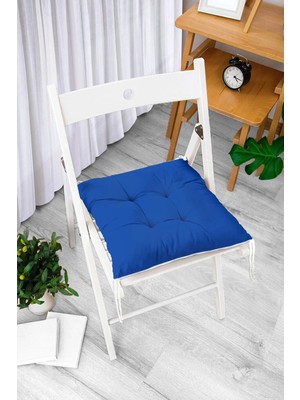 Rem Home Remhome Lacivert Düz Renkli Dijital Baskılı Pofidik Kare Sandalye Minderi