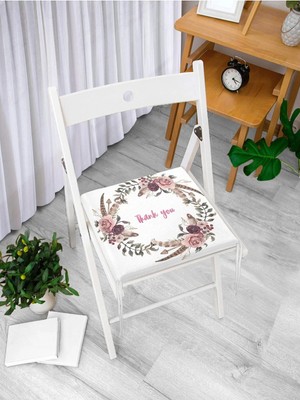 Rem Home Remhome Thank You Dijital Baskılı Fermuarlı Sandalye Minderi