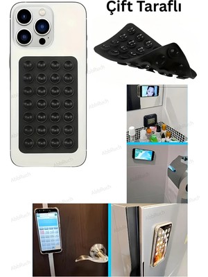 çift taraflı silikon vantuzlu telefon tutucu sök tak uygun ız bırakmayan model tutacak